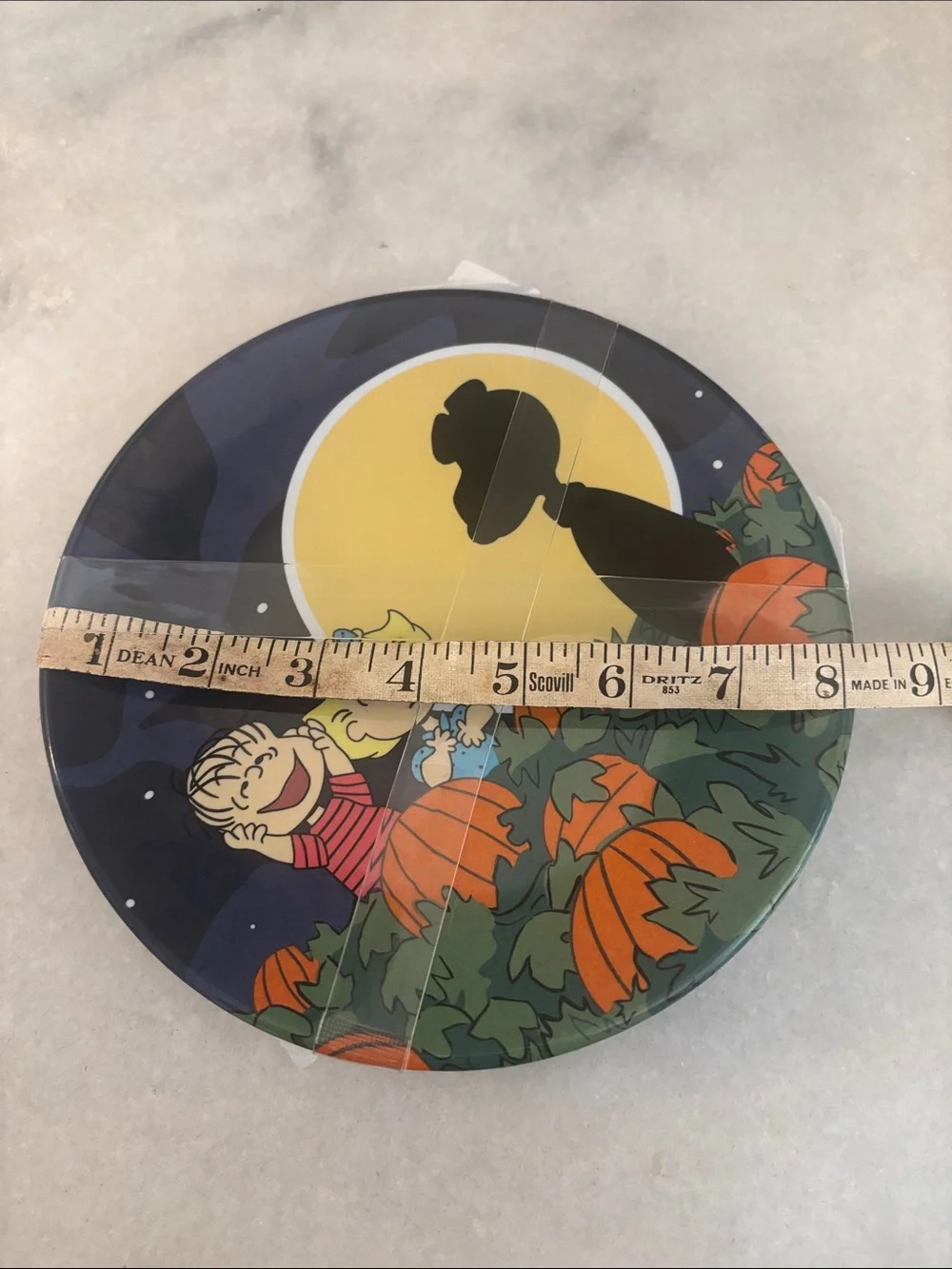 Zrike Peanuts Great Pumpkin Charlie Brown 8in Melamine Dessert Plates Set 4